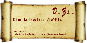 Dimitrievics Zsófia névjegykártya